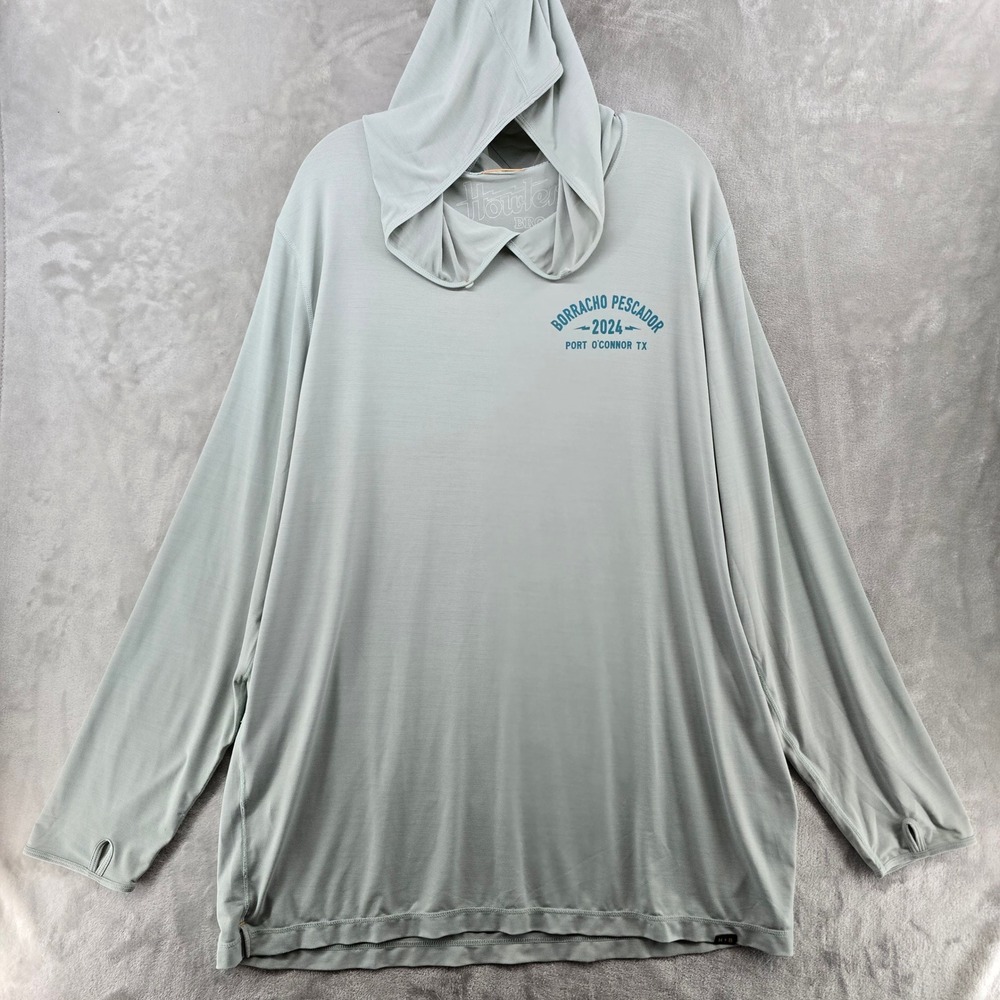 Howler Bros Hoodie Mens XXL Gray Borracho Pescador‎ 2024 UPF 50 Sun Shirt